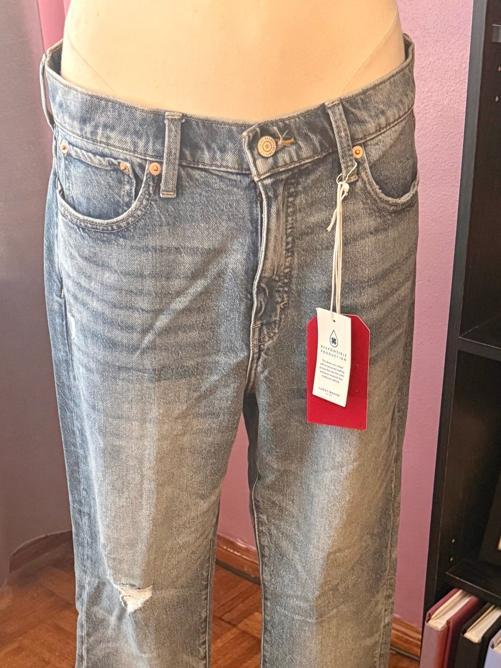 Lucky Blue Washed Straight-Leg Jeans
